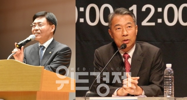 신임 경북도당위원장 최교일 의원(좌)과 대구시당위원장 정종섭 의원(우)