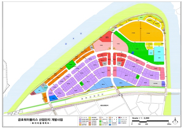금호워터 폴리스산업단지 토지이용계획도(대구시 제공)